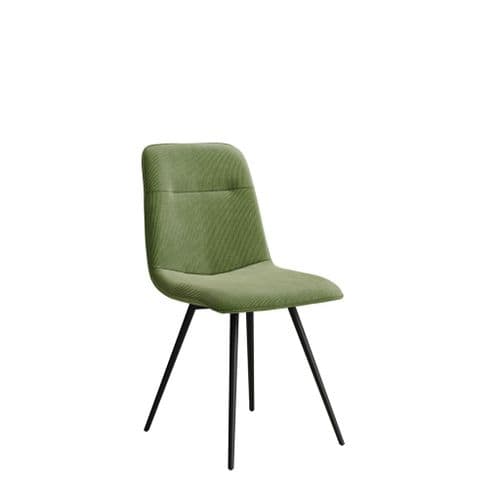 Moska Moss Green and Black Corderoy Fabric Dining Chair 25LD