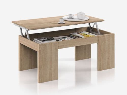 Moza Oak Effect Coffee Table with Lift-up Storage - 001637F