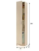 Multi Narrow Oak Effect Universal Storage Cupboard Armario 1P