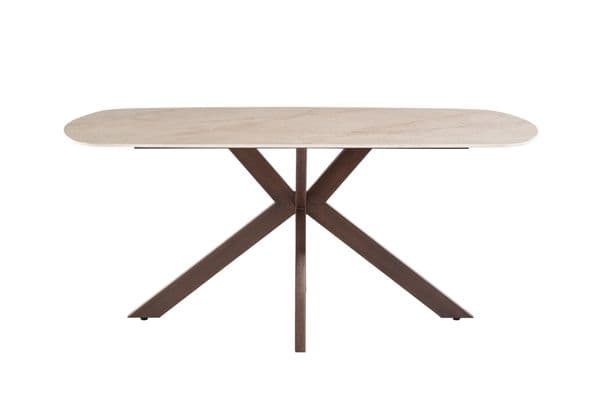 Murano Sintered Stone 180cm Wenge leg Shakespeare Ivory Dining Table - Online Outlet