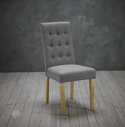 Nador Grey Linen Fabric Dining Chair (Pack Of 2) 22LD563