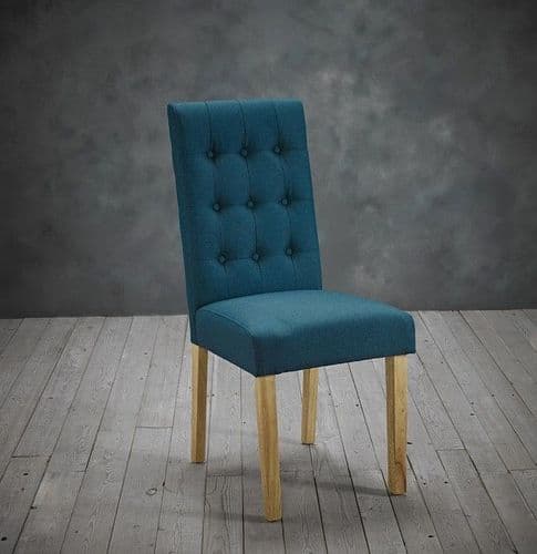 Nador Teal Linen Fabric Dining Chair (Pack Of 2) 22LD562