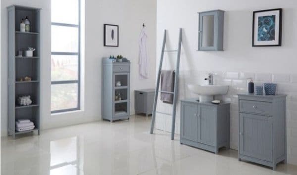 Nantes Grey Tall Bathroom Storage Unit 19LD358