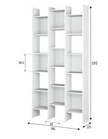 Naples Bookcase White Modern Triple Bookshelf