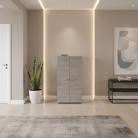 Naples Concrete Grey and White Shoe Cupboard - SALE