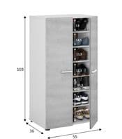 Naples Concrete Grey and White Shoe Cupboard - SALE