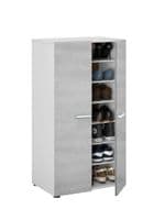 Naples Concrete Grey and White Shoe Cupboard - SALE