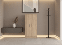 Naples Shoe 21 Pair Cupboard Cabinet Oak Effect - 2892