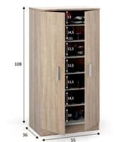 Naples Shoe 21 Pair Cupboard Cabinet Oak Effect - 2892