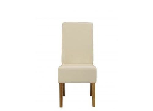 Narbonne Cream Faux Leather Set Of 2 Dining Chairs 17LD457