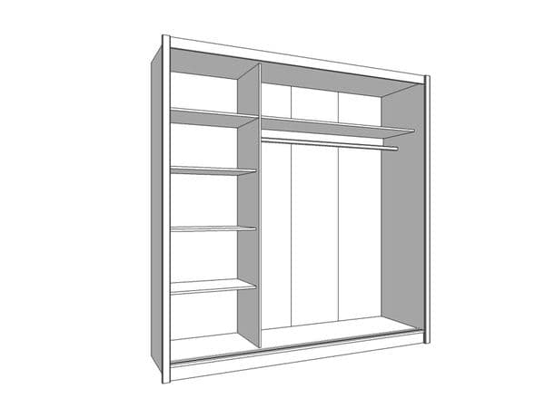 Navara Artisan Oak Effect Full Mirrored 2 Door Sliding Door Wardrobe Slider 213cm Wide 11008348 RZ