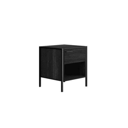 Nazaire Black Wood Effect 1 Drawer Bedside -LD