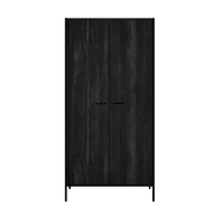 Nazaire Black Wood Effect 2 Door Wardrobe - LD