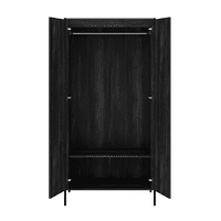 Nazaire Black Wood Effect 2 Door Wardrobe - LD