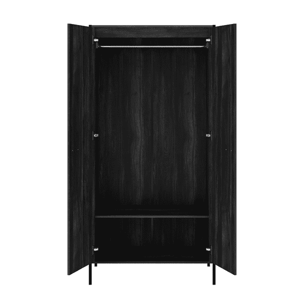 Nazaire Black Wood Effect 2 Door Wardrobe - LD