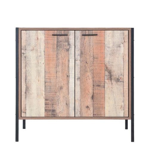 Nazaire Distressed Oak Effect 2 Door Shoe Cabinet 19LD369
