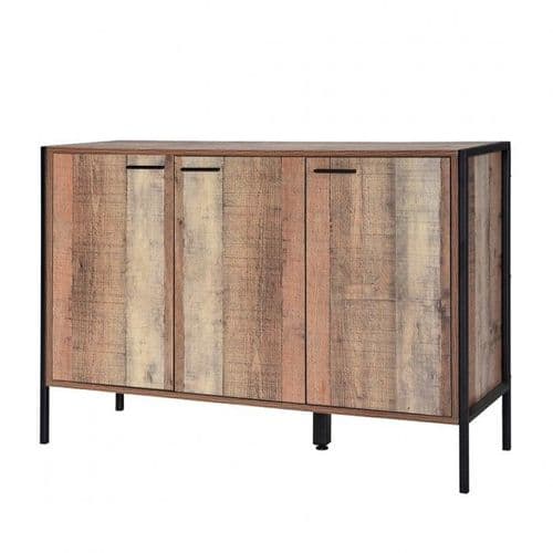 Nazaire Distressed Oak Effect 3 Door Sideboard 19LD367