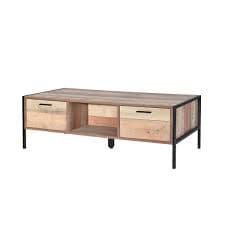 Nazaire Distressed Oak Effect Coffee Table With Drawers 19LD364