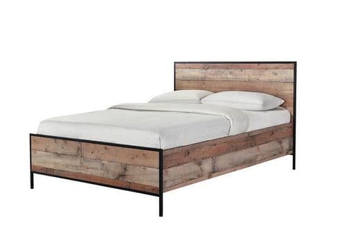 Nazaire Distressed Oak Effect Double Bed 19LD86