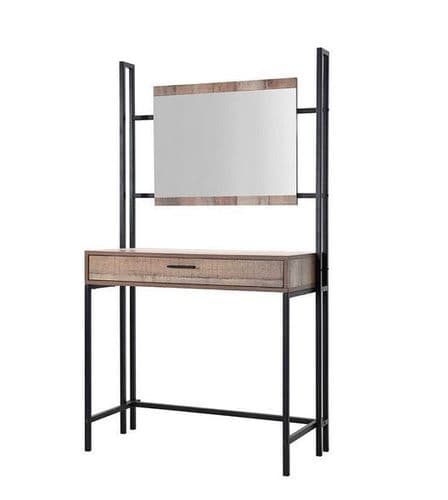 Nazaire Distressed Oak Effect Dressing Table With Mirror 19LD87