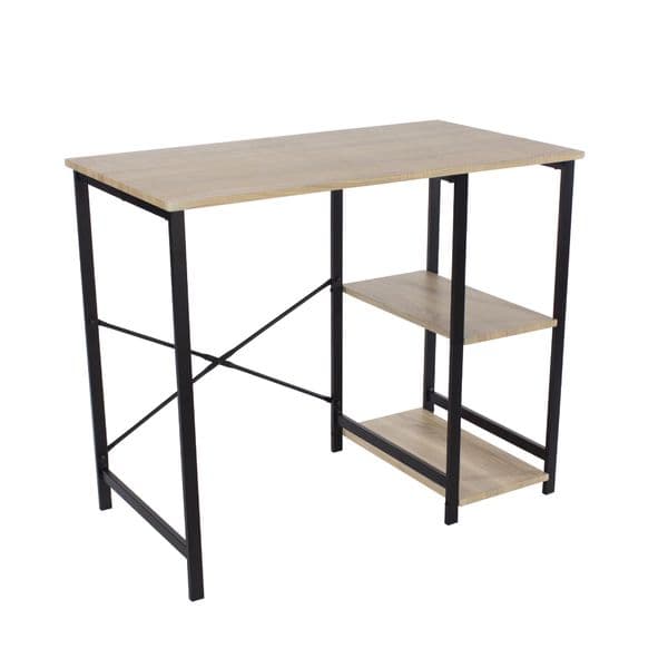 Nero Study Desk with Side Storage in Oak LFDSK-01 CP
