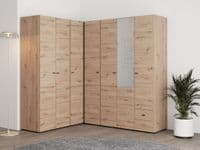 Nevis Oak Effect 3 Piece Large Corner Wardrobe Modular Set
