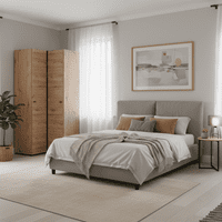 Nevis Oak Effect Narrow 2 Door Space-Saving Corner Wardrobe - 11014891 S/O