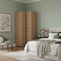 Nevis Oak Effect Narrow 2 Door Space-Saving Corner Wardrobe - 11014891 S/O