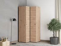 Nevis Oak Effect Narrow 2 Door Space-Saving Corner Wardrobe - 11014891 S/O
