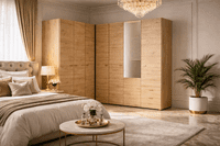 Nevis Oak Effect Narrow 2 Door Space-Saving Corner Wardrobe 95cm - 11014891 S/O