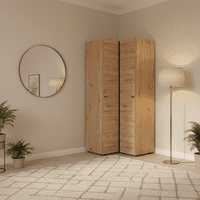 Nevis Oak Effect Narrow 2 Door Space-Saving Corner Wardrobe 95cm - 11014891 S/O