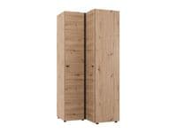 Nevis Oak Effect Narrow 2 Door Space-Saving Corner Wardrobe 95cm - 11014891 S/O