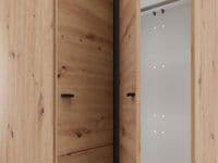 Nevis Oak Effect Narrow 2 Door Space-Saving Corner Wardrobe 95cm - 11014891 S/O