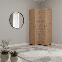 Nevis Oak Effect Narrow 2 Door Space-Saving Corner Wardrobe 95cm - 11014891 S/O
