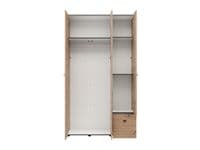 Nevis Oak Effect Narrow 3 Door 1 Drawer Space-Saving 117cm Combination Wardrobe - 11014880 S/O