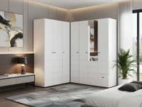 Nevis White 3 Piece Large Corner Wardrobe Modular Set