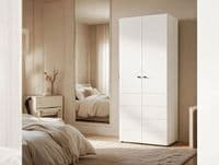Nevis White Narrow  2 Door Space-Saving  78.5cm  Wardrobe - 11014948