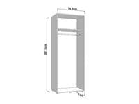 Nevis White Narrow  2 Door Space-Saving  78.5cm  Wardrobe - 11014948