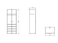Nevis White Narrow  2 Door Space-Saving  78.5cm  Wardrobe - 11014948