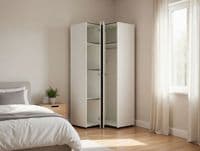 Nevis White L Shaped Corner Wardrobe - Online Outlet