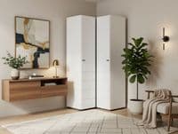Nevis White L Shaped Corner Wardrobe - Online Outlet