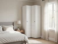 Nevis White L Shaped Corner Wardrobe - Online Outlet