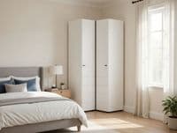 Nevis White L Shaped Corner Wardrobe - Online Outlet
