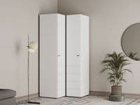 Nevis White L Shaped Corner Wardrobe - Online Outlet
