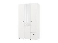 Nevis White Narrow 3 Door 1 Drawer Space-Saving 117cm  Combination Wardrobe - 11014950