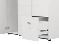 Nevis White Narrow 3 Door 1 Drawer Space-Saving 117cm  Combination Wardrobe - 11014950