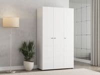 Nevis White Narrow 3 Door Space-Saving 117cm  Wardrobe - 11014949