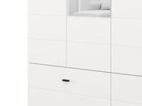 Nevis White Narrow 4 Door 2 Drawer Space-Saving 155cm Combination Wardrobe - 11014883