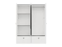 Nevis White Narrow 4 Door 2 Drawer Space-Saving 155cm Combination Wardrobe - 11014883