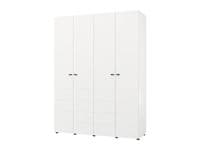 Nevis White Narrow 4 Door Space-Saving 155cm Wardrobe - 11014951